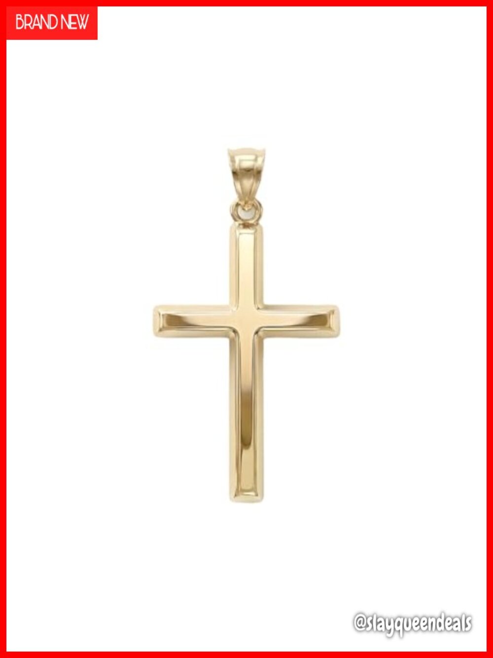 14k Gold Cross Pendant Charm Hypoallergenic Handcrafted USA Unisex